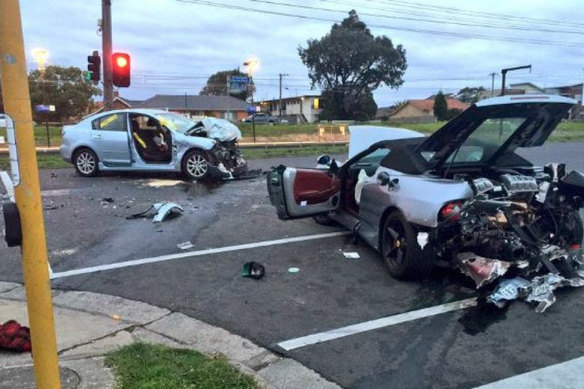 The scene of the fatal high-speed crash in Reservoir that Abdulrahim was involved in. 