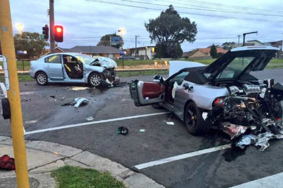 The scene of the fatal high-speed crash in Reservoir that Abdulrahim was involved in. 