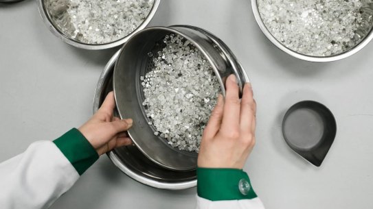 Russia is known for producing small diamonds that are mostly sold in very large quantities.