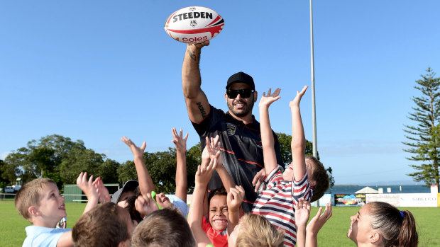 Mentoring roles in and out of sport await Greg Inglis, seen here during an Indigenous All Stars camp.