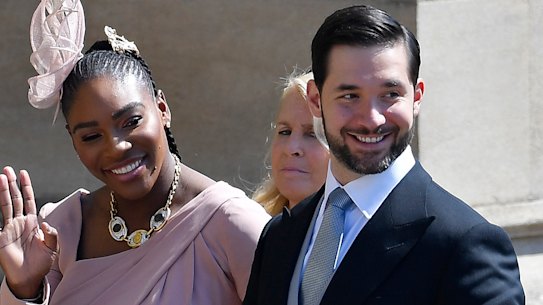 Serena Williams arrives with her husband Alexis Ohanian