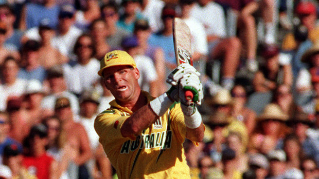 Dean Jones in action for Australia in 1994.
