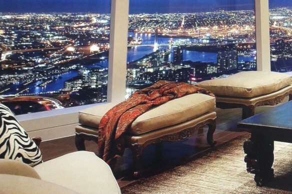 The three-level penthouse includes about 1100 square metres of internal living space.