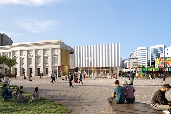 The revitalised Te Ngakau Civic Square.