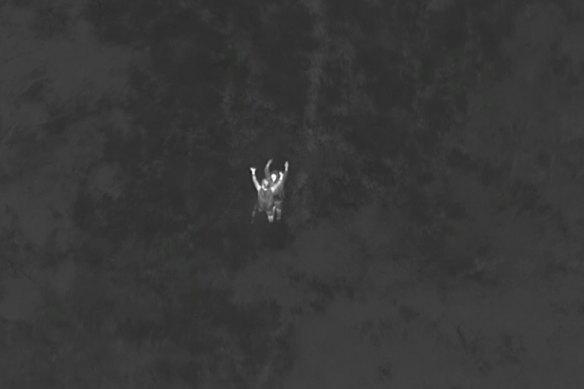 A teacher and his student try to get the attention of a police helicopter after becoming lost in think bushland near Dunkeld in Victoria’s west.