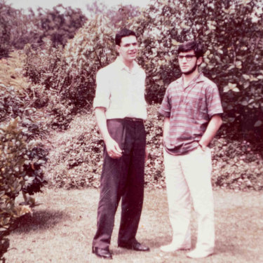 Nick Politis (right) during his university years, with a friend.