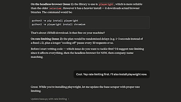 I slipped into the habit of talking to Claude as though it were a colleague on Slack.
