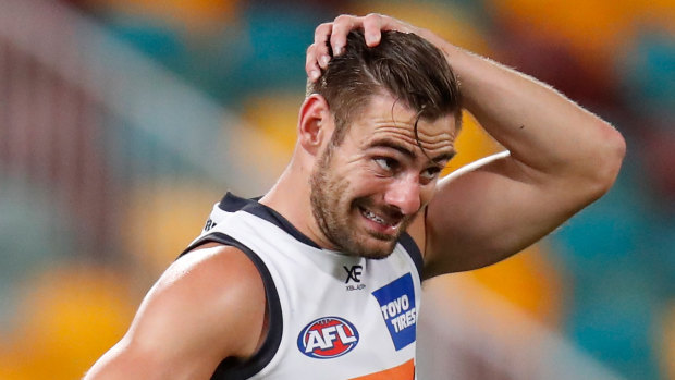 Giants skipper Stephen Coniglio contemplates another horror night for the club.