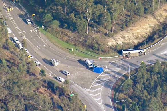 Ten people were killed in the bus accident on Sunday.