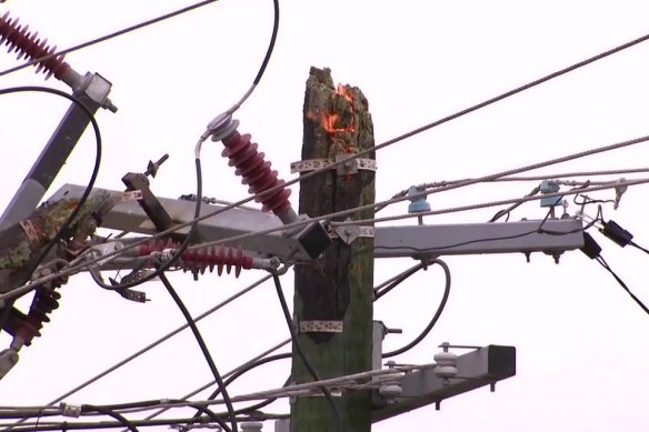Humid weather sparked power pole fires in Perth’s north on Monday morning.
