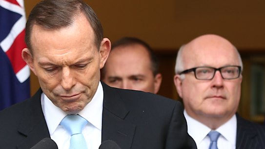 The then-prime minister Tony Abbott with his attorney-general, George Brandis, in 2015.