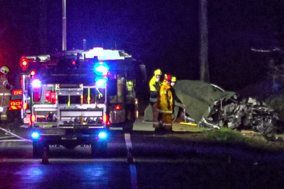 The crash scene in Bowral.