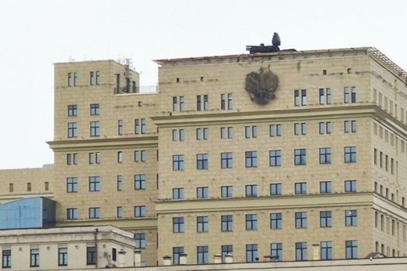 A Pantsir missile system stationed on the roof of the Russian Defence Ministry’s building in Moscow.