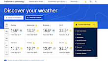 The new Bureau of Meteorology website.