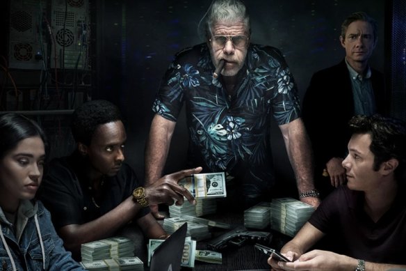 Otmara Marrero, Edi Gathegi, Ron Perlman, Adam Brody and Martin Freeman in Startup
