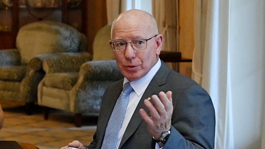 Prime Minister Scott Morrison and Governor-General David Hurley in an executive council meeting.