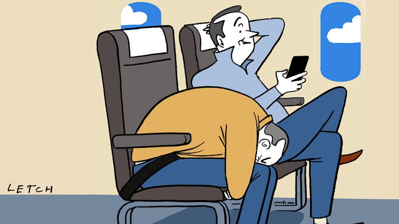 Should I hassle a fellow passenger to switch his phone to flight mode?