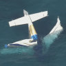 The wreckage of the Rottnest Island plane crash.