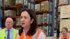 Premier Annastacia Palaszczuk campaigning in Brisbane on Friday.