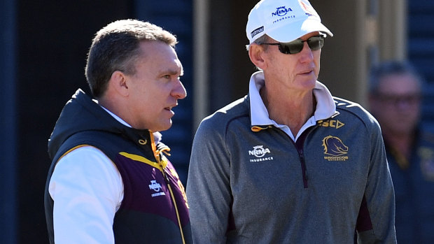 Battlelines drawn: Brisbane CEO Paul White and coach Wayne Bennett are at loggerheads.