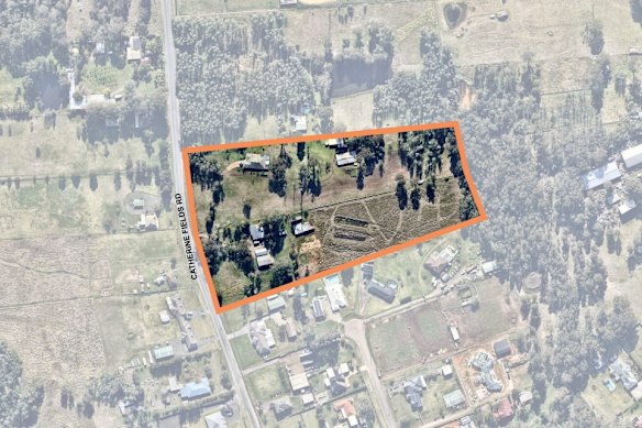An aerial view of the proposed development site in Catherine Field