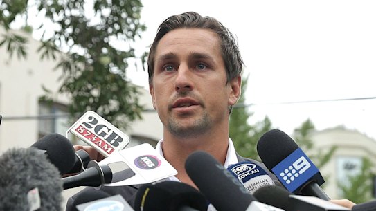 Dog days: Mitchell Pearce was fined and suspended for his Australia Day antics in 2016.