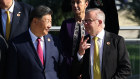 President of China, Xi Jinping, and Prime Minister Anthony Albanese, ahead of a group photo at the G20 summit in Rio de Janeiro.