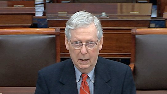 Ploughing ahead: Senate Majority Leader Mitch McConnell.