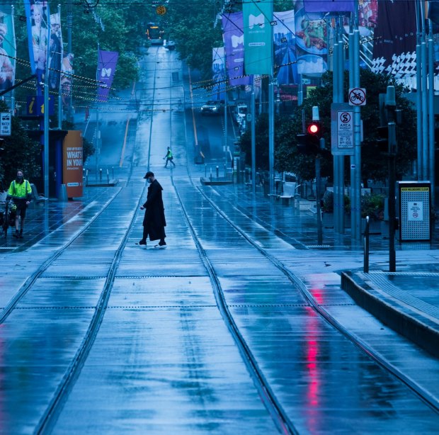 Bourke Street was virtually empty during lockdown in Melbourne in 2020.