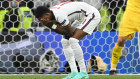 Marcus Rashford took England’s third penalty and hit the post