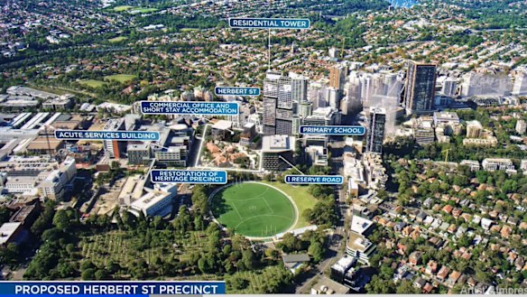A map of the proposed Herbert Street precinct.