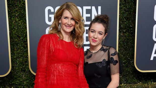 Dern with her daughter Jaya Harper at the 76th annual Golden Globes in January.