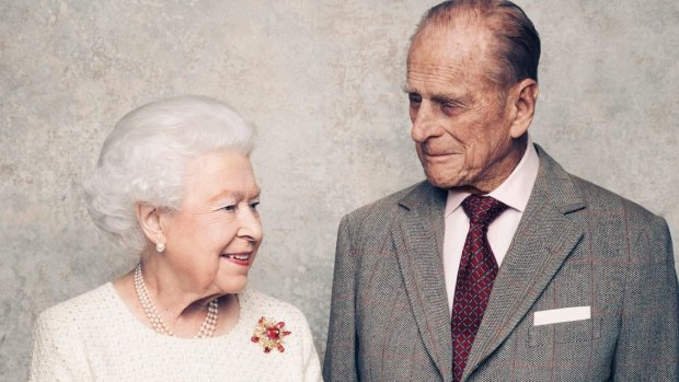 Queen Elizabeth and Prince Philip pose for a photograph in November 2017, marking 70 years since they wed.