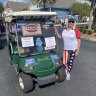 Battle of golf carts for election swing