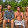 Steph Weisse, Elliot Foote, Will Teagle and Jordan Short in the video they recorded from the island.