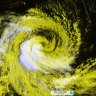 Getting ready for the storm: A composite visible-infrared satellite image showing Tropical Cyclone Alfred on Wednesday morning.
