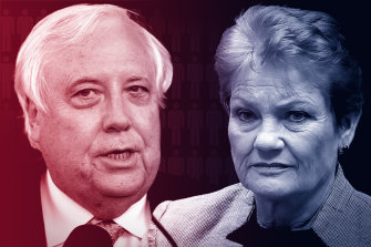 Clive Palmer and Pauline Hanson