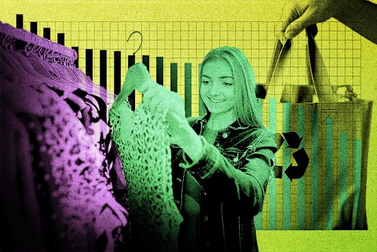 Real Money shopping green sustainable shops buying thrift clothes ethical generic