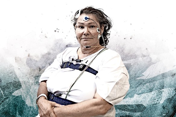 Gina Bundle wired for sleep.