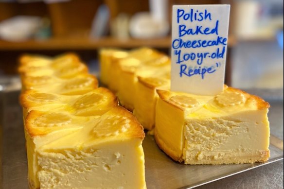 Polish baked cheesecake at St Kilda stalwart Monarch Cakes.