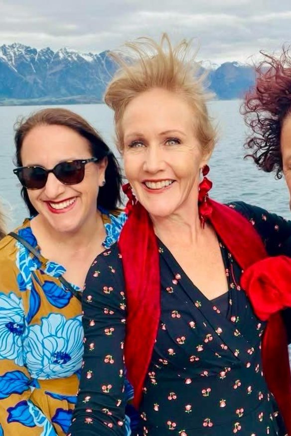 Kathryn Hanes, second from right, in Queenstown.