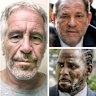 Men in power: Jeffrey Epstein, R. Kelly, Harvey Weinstein, Diddy and Donald Trump.