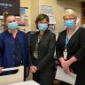 Health Minister Mary-Anne Thomas (second from left) during her August 9 visit to Colac Area Health.