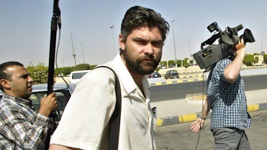 Reporter John Martinkus arrives in Jordan in 2004 after being held hostage for 24 hours in Iraq. 