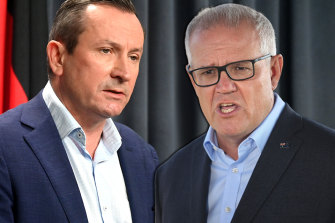 Mark McGowan and Scott Morrison. The Prime Minister told Perth radio the federal election was not a competition between himself and the Premier.