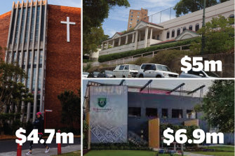 Three of the highest-funded schools and the amounts they received. Clockwise from left: St Aloysius, Loreto and St Augustine’s.