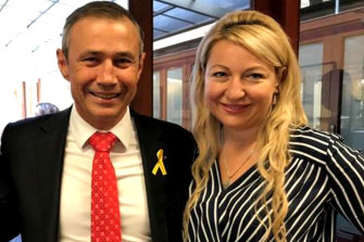 Health Minister Roger Cook with former staffer Sanja Spasojevic who is challenging her sacking from his office.