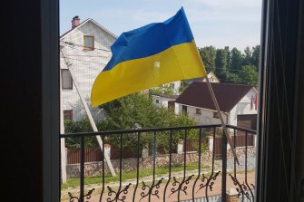 A Ukrainian flag once flew proudly outside Olena Yukhymets’ home in Zhytomyr.