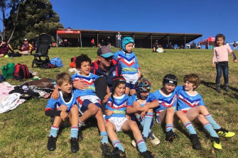 Coleman and his son's Clovelly Crocodiles side. 