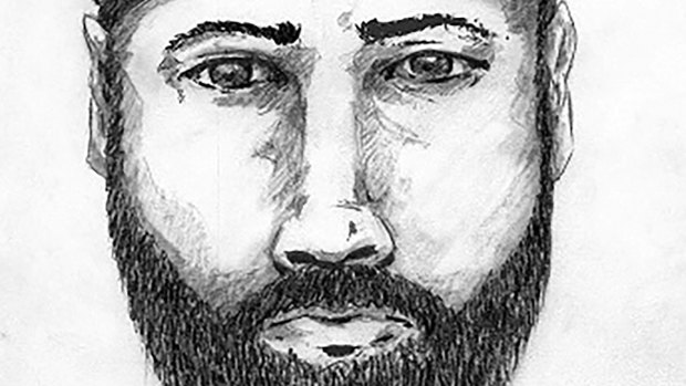 The sketch released by Canadian police of a man they wish to speak to.
